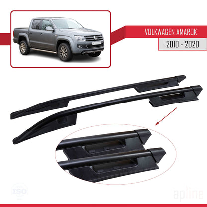 Compatible avec Volkswagen Amarok (2F) 2010-2020 (Empattement Court L1/H1) Rails de Toit Porte-bagages sur le Toit Noir