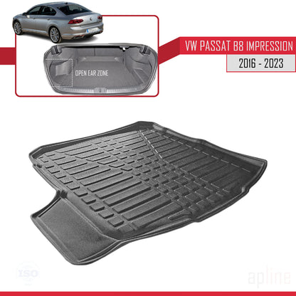Tapis de Coffre pour Volkswagen Passat (B8) Impression 2019-2023 Flexible NOIR
