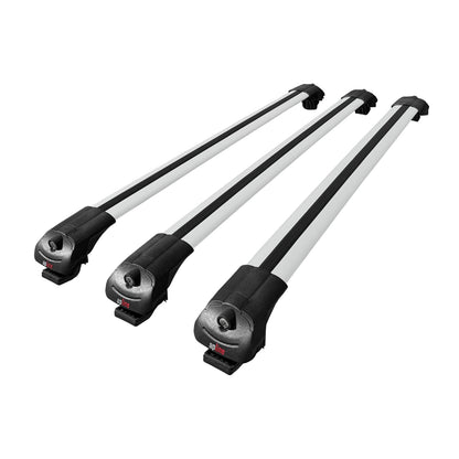 Compatible avec Kia Borrego (HM) 2008-2019 ACE-1 Barres de Toit Railing Porte-Bagages de Voiture Gris Aluminium 3 Barres