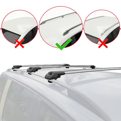 Compatible with Ford Ranger (P375) 2011-2022 ACE-1 Car Roof Rack Cross Bar Grey Aluminium 3 Bars