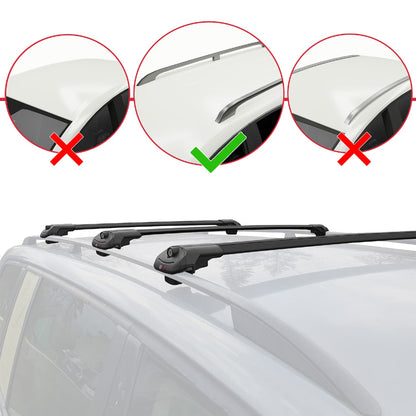 Compatible with Hyundai Tucson (JM) 2004-2009 ACE-1 Car Roof Rack Cross Bar Black Aluminium 3 Bars