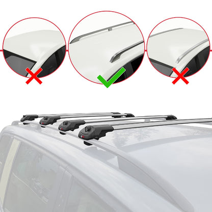 Compatible avec Fiat Qubo 2008-2017 ACE-1 Barres de Toit Railing Porte-Bagages de Voiture Gris Aluminium 4 Barres