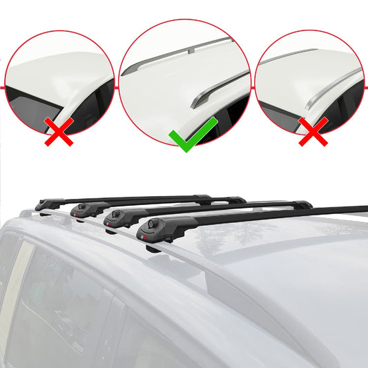 Compatible avec Chevrolet Venture 1997-2004 ACE-1 Barres de Toit Railing Porte-Bagages de Voiture Noir Aluminium 4 Barres