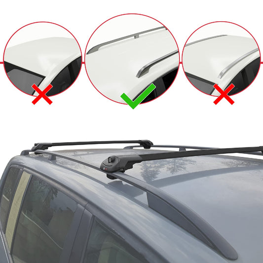 Compatible avec Toyota Proace City Verso 2019-2022 ACE-1 Barres de Toit Railing Porte-Bagages de Voiture Noir Aluminium 2 Barres