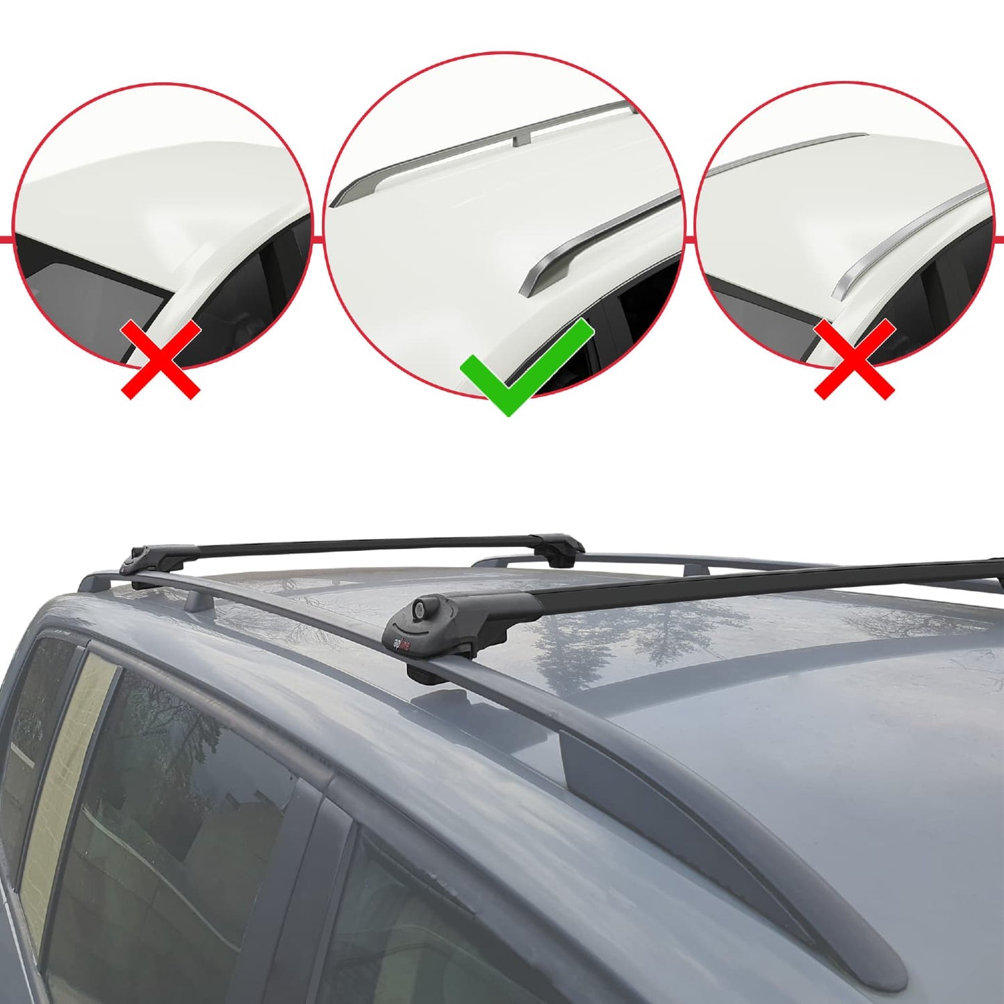 Compatible avec Nissan Navara 4 (D23) 2015-2021 ACE-1 Barres de Toit Railing Porte-Bagages de Voiture Noir Aluminium 2 Barres