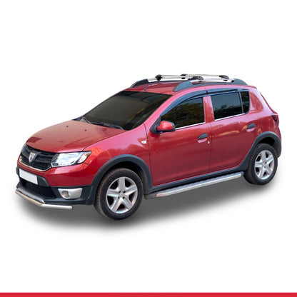 Compatible avec Dacia Sandero Stepway 2 2012-2020 ACE-1 Barres de Toit Railing Porte-Bagages de Voiture Gris Aluminium 2 Barres