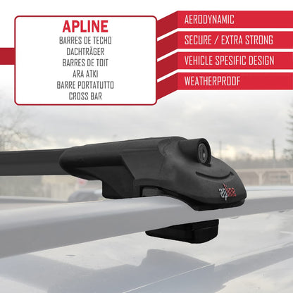 Compatible with Honda CR-V 1997-2001 ACE-1 Car Roof Rack Cross Bar Black Aluminium 2 Bars