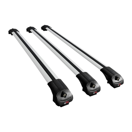 Compatible avec Vauxhall Frontera 1992-1998 ACE-1 Barres de Toit Railing Porte-Bagages de Voiture Gris Aluminium 3 Barres