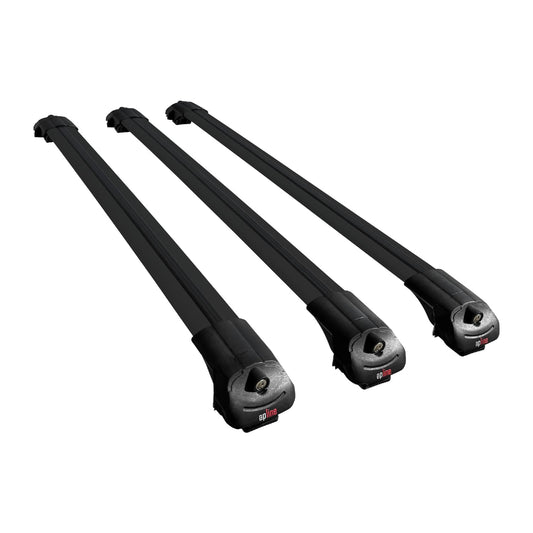 Compatible avec Lada Kalina 2 Break 2013-2018 ACE-1 Barres de Toit Railing Porte-Bagages de Voiture Noir Aluminium 3 Barres