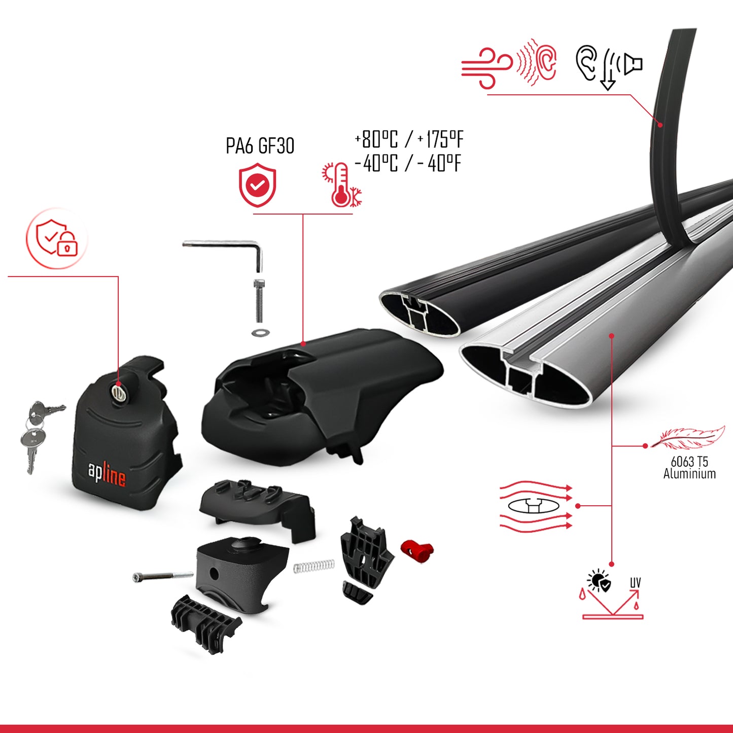 Compatible with BMW X2 (F39) 2018-2023 ACE-2 Car Roof Rack Cross Bar Grey Aluminium 2 Bars
