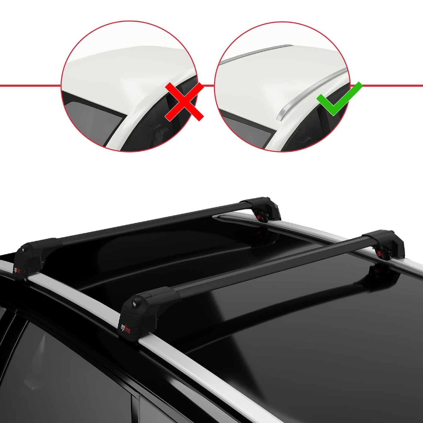 Compatible avec Peugeot 5008 II (P87) 2017-2024 ACE-2 modèle Barres de Toit Railing Porte-Bagages de Voiture Noir Aluminium Barres