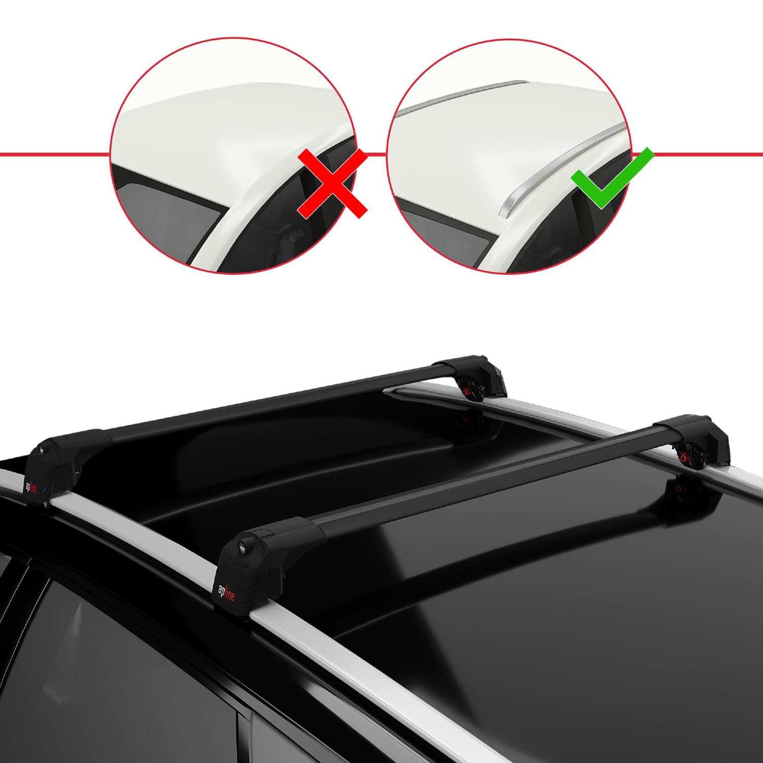 Compatible avec Audi SQ7 2024-2025 ACE-2 Barres de Toit Railing Porte-Bagages de Voiture Noir Aluminium 2 Barres