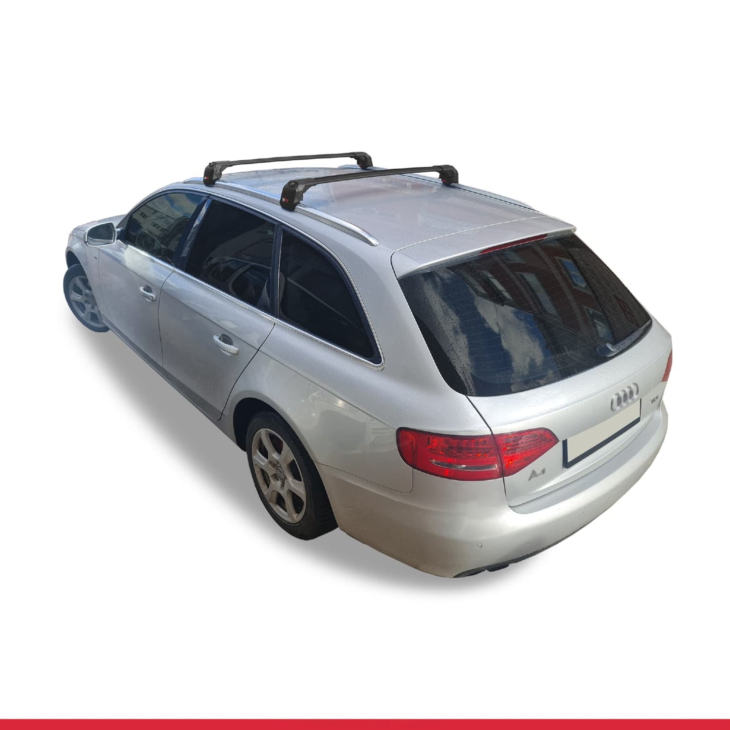 Compatible avec Audi A4 (B8) Avant 2008-2015 ACE-2 modèle Barres de Toit Railing Porte-Bagages de Voiture Noir Aluminium Barres