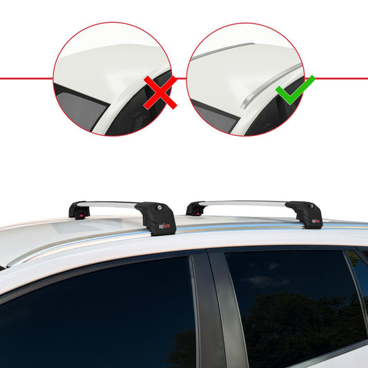 Compatible avec Toyota Corolla Touring/Estate (E210) 2019-2026 ACE-2 modèle Barres de Toit Railing Porte-Bagages de Voiture Gris Aluminium Barres