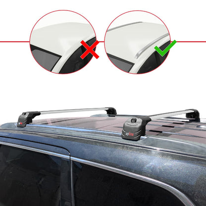 Compatible avec Jeep Grand Cherokee 4 (WK2) 2011-2020 ACE-2 Barres de Toit Railing Porte-Bagages de Voiture Gris Aluminium 2 Barres