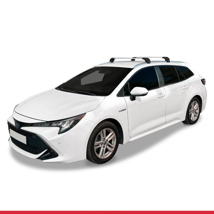 Compatible avec Toyota Corolla Touring (E210) 2019-2025 ACE-2 Barres de Toit Railing Porte-Bagages de Voiture Gris Aluminium 2 Barres