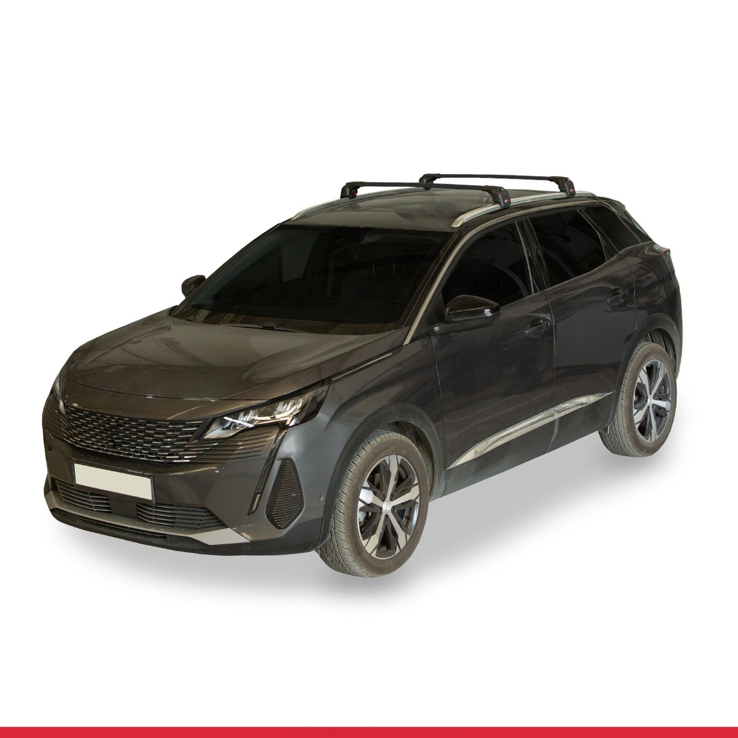 Compatible avec Peugeot 3008 II (P84) Post-Facelift 2021-2023 ACE-2 modèle Barres de Toit Railing Porte-Bagages de Voiture Noir Aluminium Barres