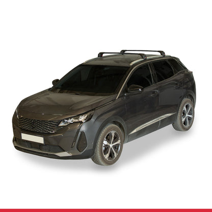 Compatible avec Peugeot 3008 II (P84) Post-Facelift 2021-2023 ACE-2 modèle Barres de Toit Railing Porte-Bagages de Voiture Noir Aluminium Barres