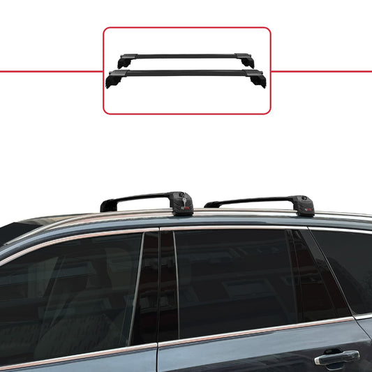 Compatible avec Volvo XC90 II 2015-2026 ACE-2 modèle Barres de Toit Railing Porte-Bagages de Voiture Noir Aluminium Barres