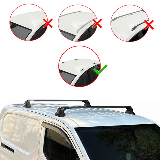 Compatible avec Volkswagen Caddy (2K) 2003-2019 ACE-3 Barres de Toit Railing Porte-Bagages de Voiture Noir Aluminium 2 Barres