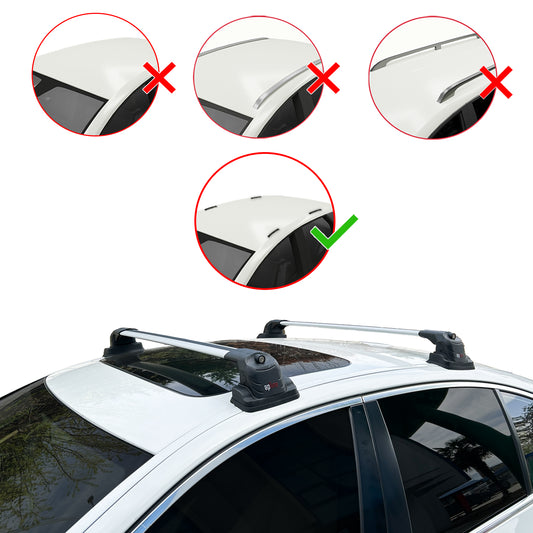 Compatible avec Peugeot 307 2001-2008 ACE-3 Barres de Toit Railing Porte-Bagages de Voiture Gris Aluminium 2 Barres