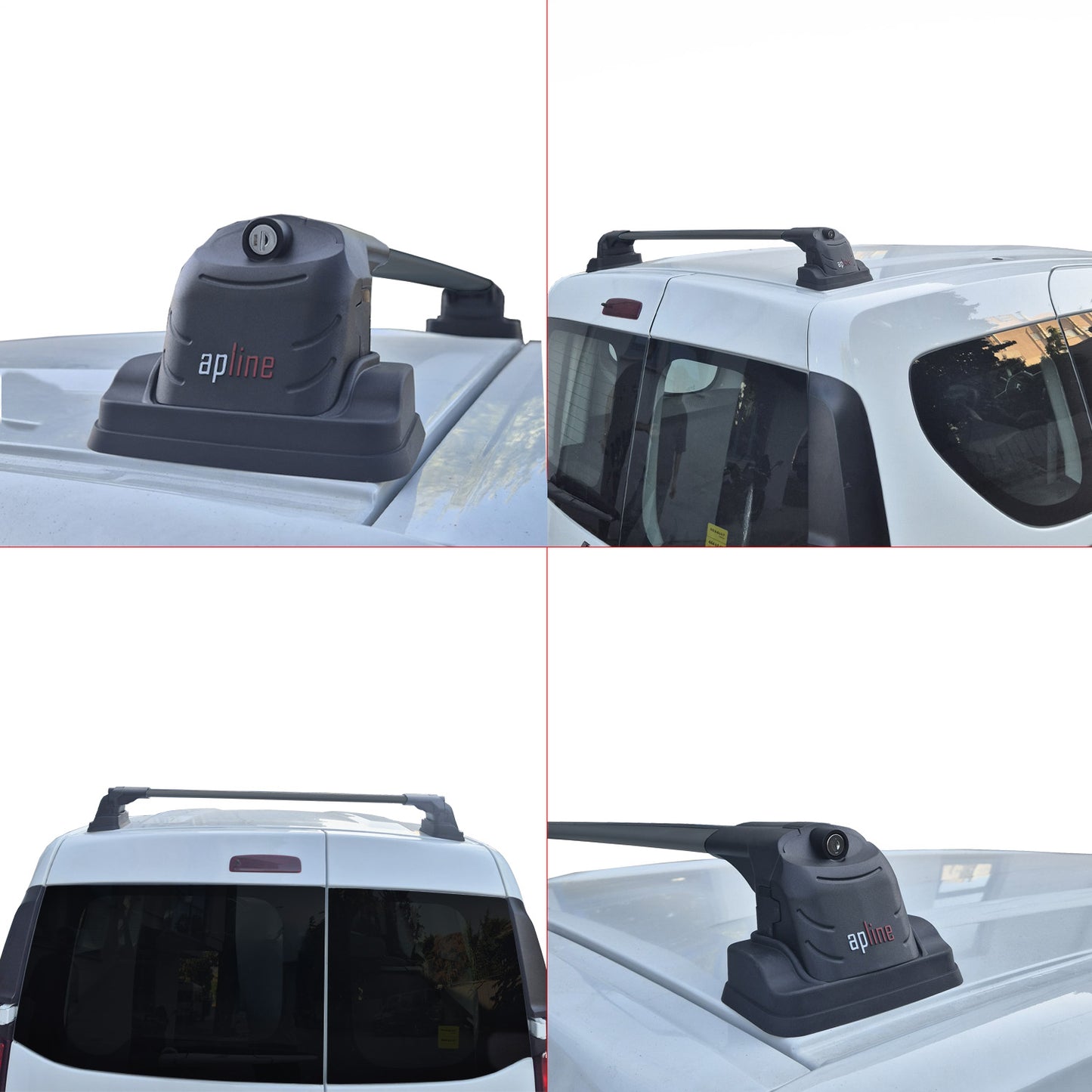 Compatible avec Renault Express 2021-2025 ACE-3 Barres de Toit Railing Porte-Bagages de Voiture Noir Aluminium 2 Barres