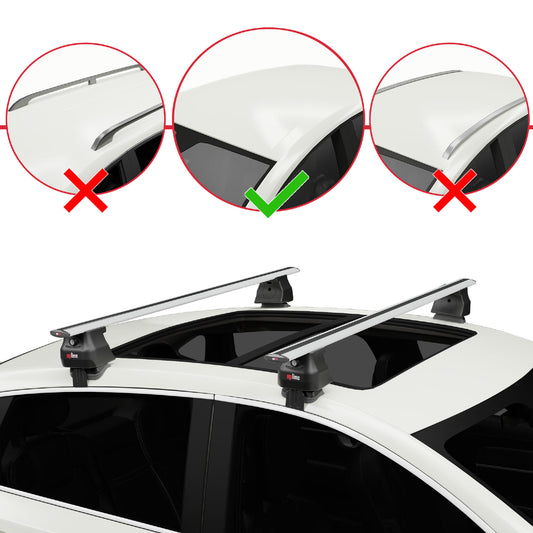 Compatible avec Toyota Aygo 2 2014-2022 ACE-4 Barres de Toit Railing Porte-Bagages de Voiture Gris Aluminium 2 Barres
