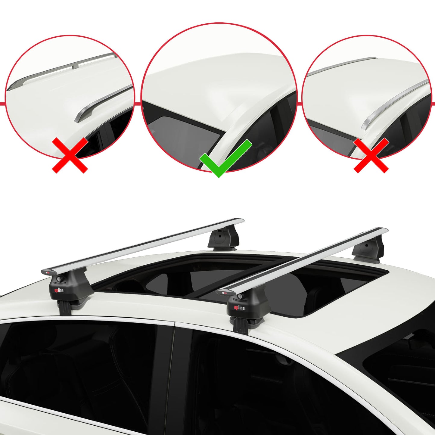 Compatible with Mercedes A Class (W168) 1997-2004 ACE-4 Car Roof Rack Cross Bar Grey Aluminium 2 Bars