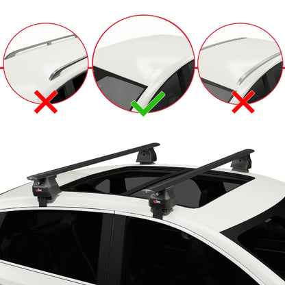 Compatible with Hyundai i20 (PB) 2008-2014 ACE-4 Car Roof Rack Cross Bar Black Aluminium 2 Bars