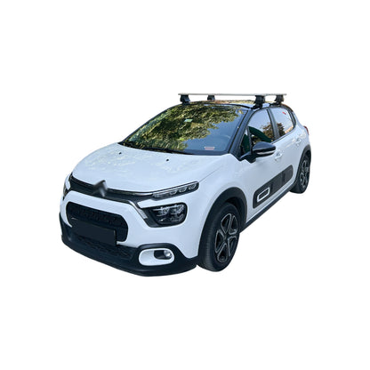 Compatible avec Citroen C3 III (SX/SY) 2016-2023 ACE-4 Barres de Toit Railing Porte-Bagages de Voiture Gris Aluminium 2 Barres