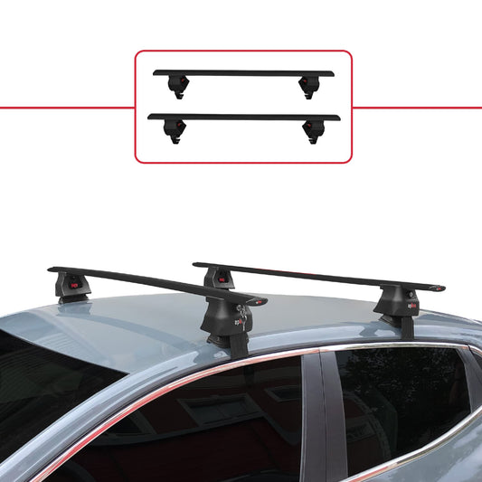 Compatible avec Renault Clio 5 2019-2025 ACE-4 Barres de Toit Railing Porte-Bagages de Voiture Noir Aluminium 2 Barres