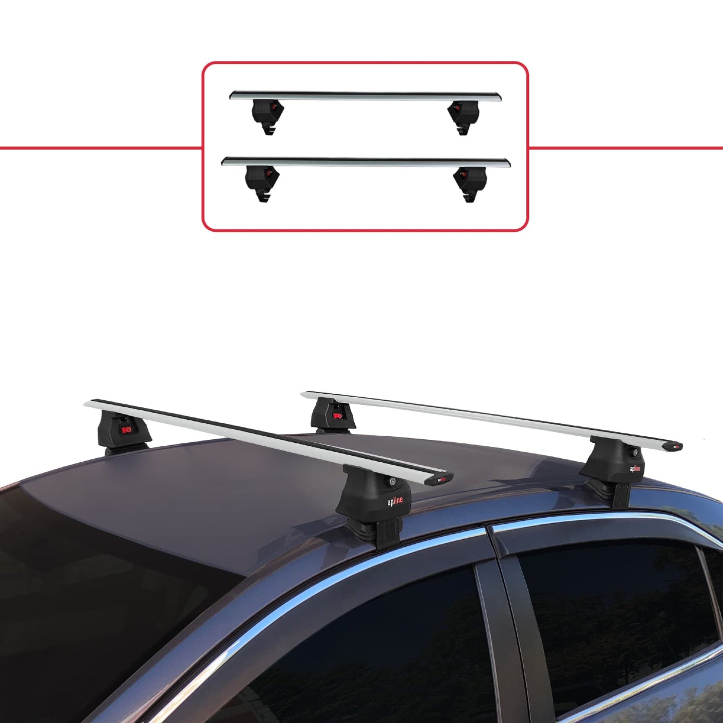 Compatible avec Toyota Corolla 11 (E180) 2013-2018 ACE-4 Barres de Toit Railing Porte-Bagages de Voiture Gris Aluminium 2 Barres