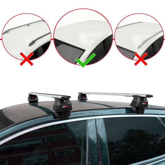 Compatible avec Opel Grandland X 2018-2021 ACE-4 Barres de Toit Railing Porte-Bagages de Voiture Gris Aluminium 2 Barres