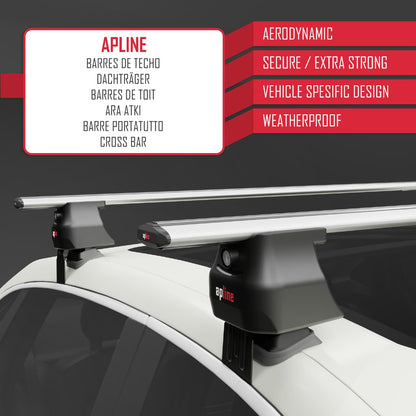 Compatible avec Opel/Vauxhall Corsa F 2019-2025 ACE-4 Barres de Toit Railing Porte-Bagages de Voiture Gris Aluminium 2 Barres
