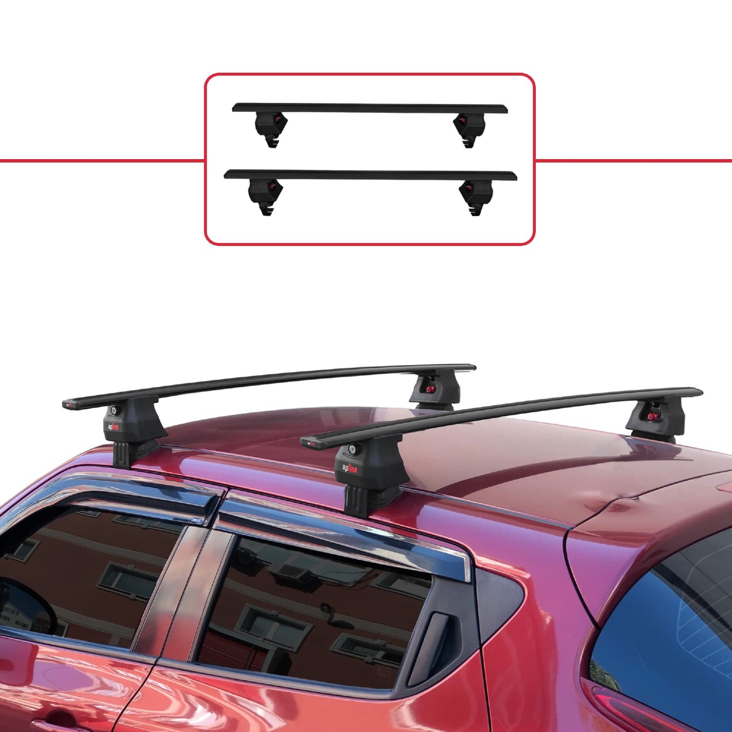 Compatible with Nissan Juke (F15) 2010-2019 ACE-4 Car Roof Rack Cross Bar Black Aluminium 2 Bars