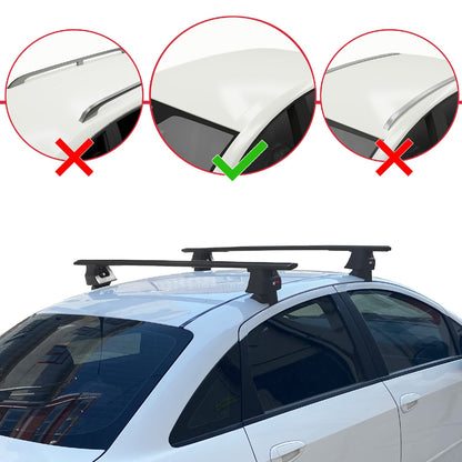 Compatible avec Fiat Linea (323) 2007-2016 ACE-4 Barres de Toit Railing Porte-Bagages de Voiture Noir Aluminium 2 Barres