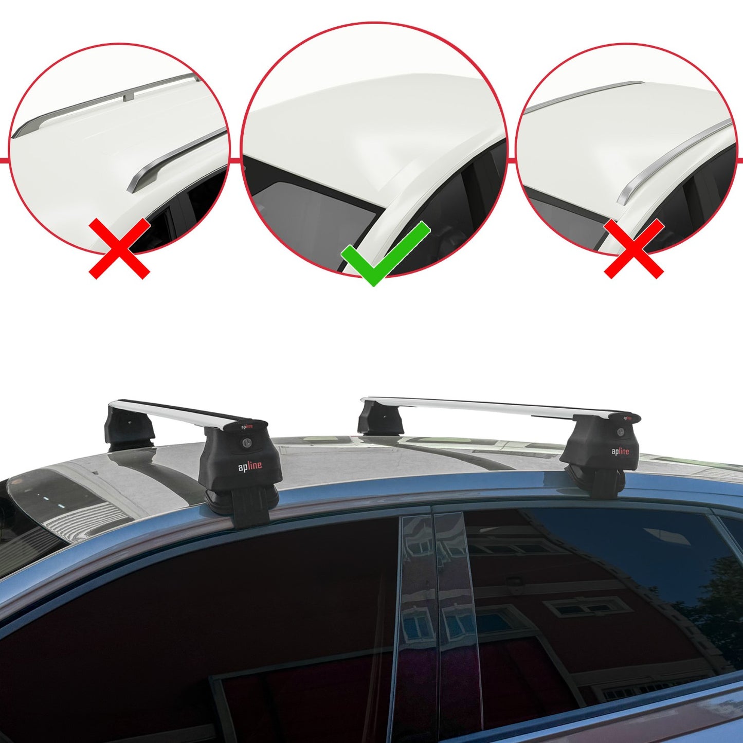 Compatible avec Volkswagen Polo 6 (AE1) Post-Facelift 2021-2025 ACE-4 Barres de Toit Railing Porte-Bagages de Voiture Gris Aluminium 2 Barres