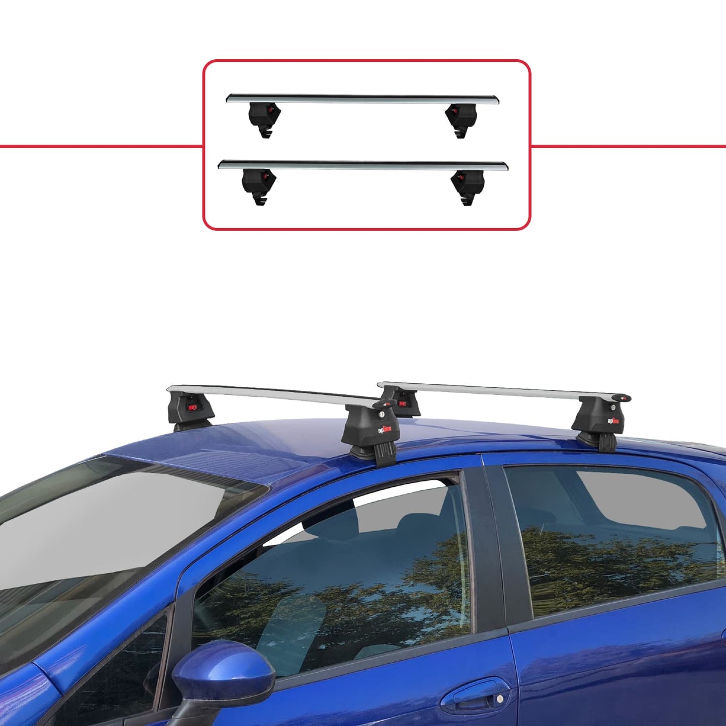 Compatible avec Fiat Grande Punto (199) 2005-2012 ACE-4 Barres de Toit Railing Porte-Bagages de Voiture Gris Aluminium 2 Barres