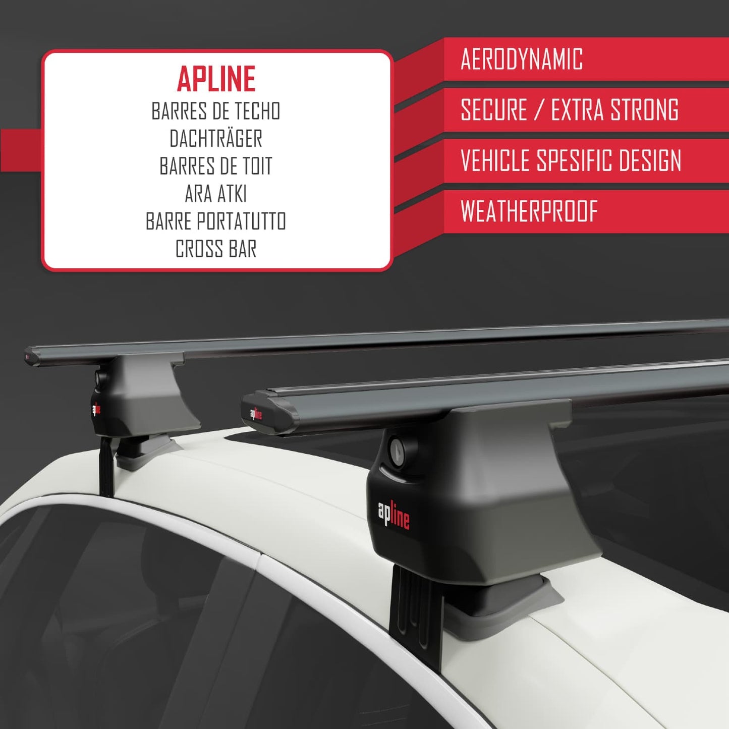 Compatible avec Peugeot 2008 II (P24) 2020-2025 ACE-4 Barres de Toit Railing Porte-Bagages de Voiture Noir Aluminium 2 Barres