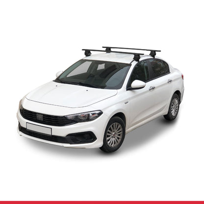 Compatible avec Fiat Egea Berline 2015-2025 ACE-4 Barres de Toit Railing Porte-Bagages de Voiture Noir Aluminium 2 Barres