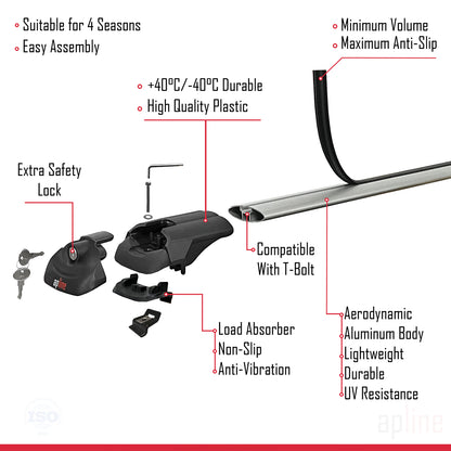 Compatible avec Citroen C4 Grand Picasso 2013-2018 ACE-1 Barres de Toit Railing Porte-Bagages de Voiture Gris Aluminium 2 Barres