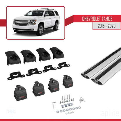 Compatible with Chevrolet Tahoe 4 2015-2020 ACE-2 Car Roof Rack Cross Bar Grey Aluminium 2 Bars