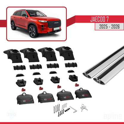 Compatible avec JAECOO 7 2025-2026 ACE-2 Barres de Toit Railing Porte-Bagages de Voiture Gris Aluminium 2 Barres