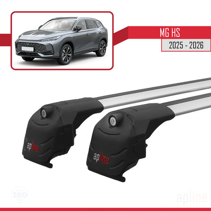 Compatible avec MG HS 2025-2026 ACE-2 Barres de Toit Railing Porte-Bagages de Voiture Gris Aluminium 2 Barres