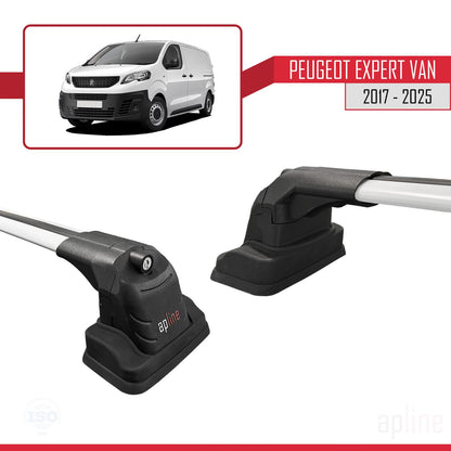 Compatible avec Peugeot Expert VAN 2017-2025 ACE-3 Barres de Toit Railing Porte-Bagages de Voiture Gris Aluminium 2 Barres