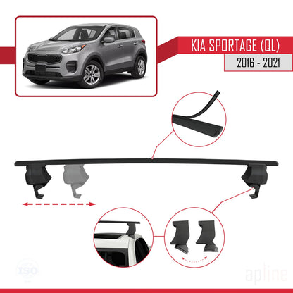 Compatible avec Kia Sportage (QL) 2016-2021 ACE-4 Barres de Toit Railing Porte-Bagages de Voiture Noir Aluminium 2 Barres