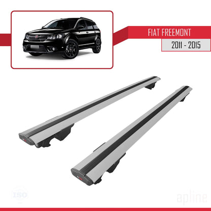 Compatible avec Fiat Freemont 2011-2015 HOOK Model Barres de Toit Railing Porte-Bagages de Voiture Gris Aluminium 2 Barres