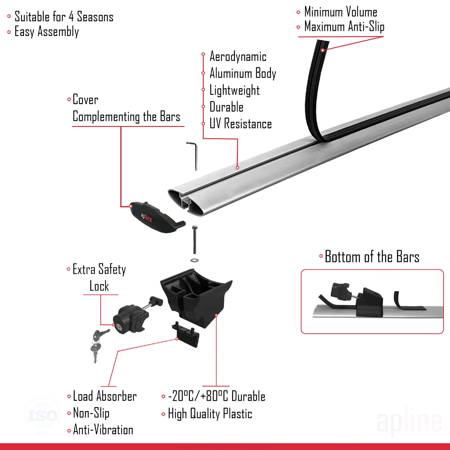 Compatible avec JAECOO 7 2025-2026 HOOK Model Barres de Toit Railing Porte-Bagages de Voiture Gris Aluminium 2 Barres