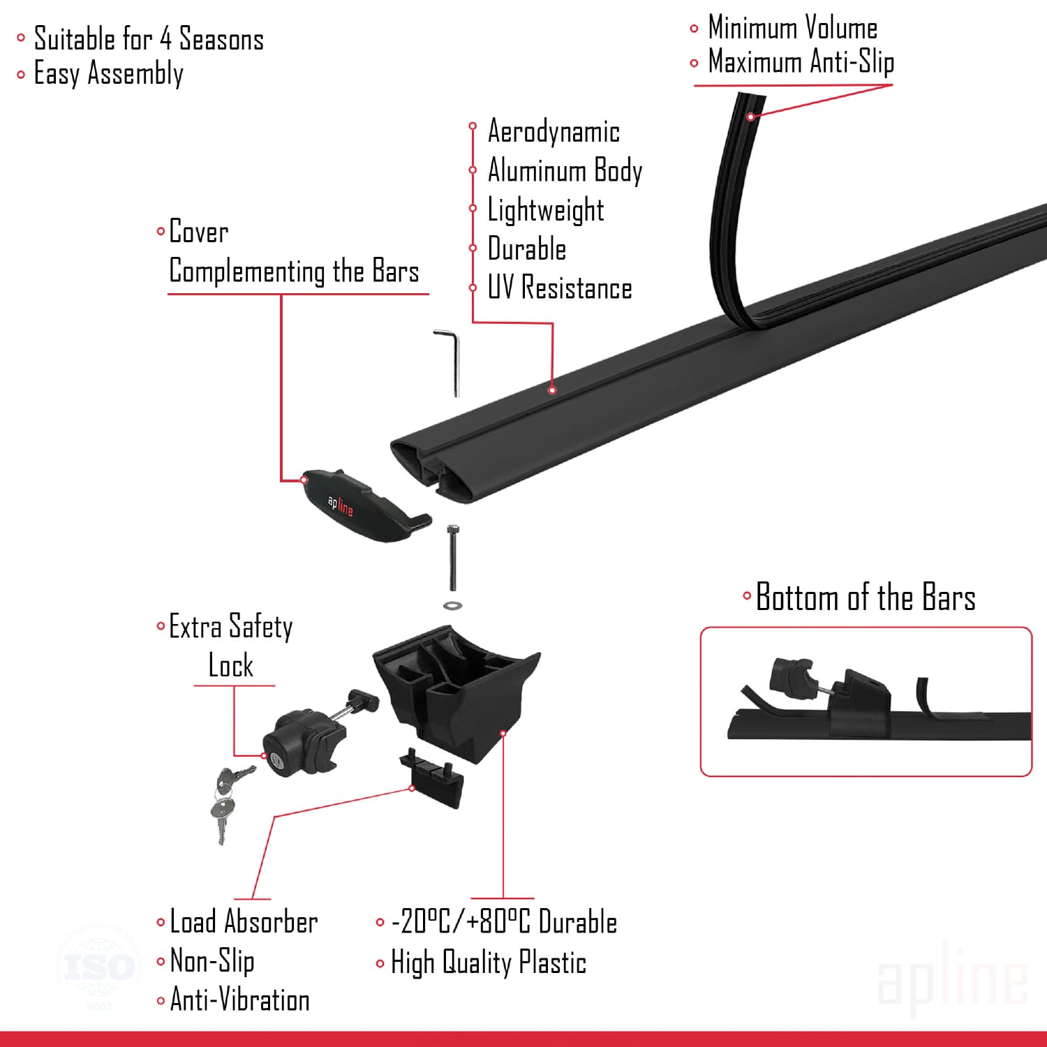 Compatible avec Mini Clubman F54 2016-2024 HOOK Model Barres de Toit Railing Porte-Bagages de Voiture Noir Aluminium 2 Barres