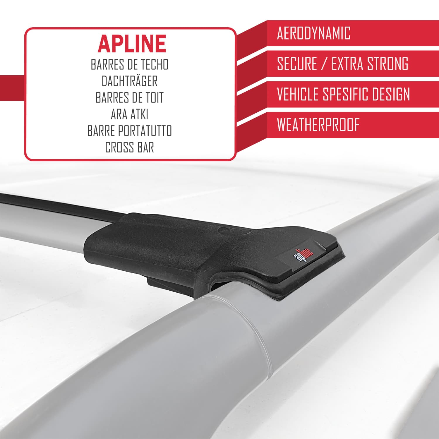 Compatible avec Cupra Ateca 2020-2024 FLY Model Barres de Toit Railing Porte-Bagages de Voiture Gris Aluminium 2 Barres